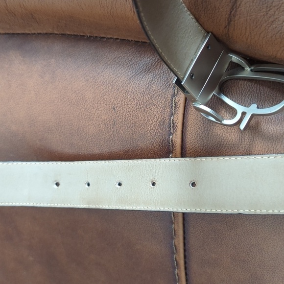 Oscar de la Renta Croc Leather Belt - Picture 7 of 14